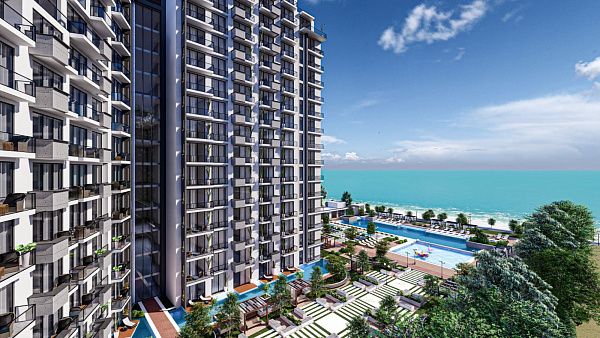 Двухкомнатная квартира 70 м2 с балконом в курортном комплексе рядом с морем