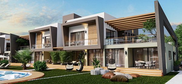 Квартира 2+1 (90 м2) с террасой (25 м2) в красивом комплексе в Искеле