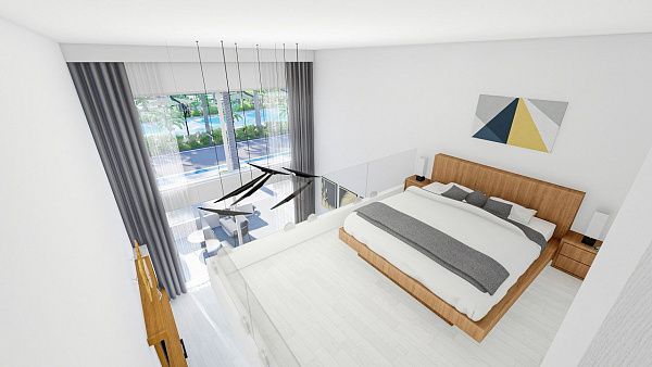 2-комнатные апартаменты loft 56 м2 в новом комплексе в 600 метрах от пляжа