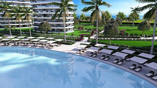 Квартира 1+1 (86 м2) с террасой в элитном комплексе в  800 м от пляжа long beach