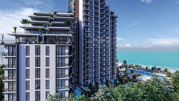 Студия 50 м2 с балконом в масштабном курортном комплексе в Газиверене