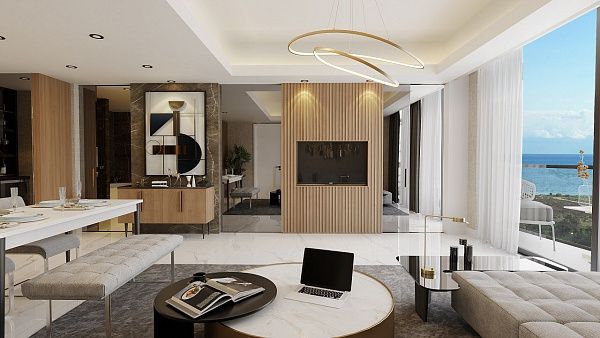 3 комнатные апартаменты (138м2 )  в современном комплексе рядом с Лонг-Бич