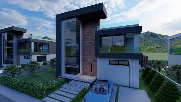 Современная вилла 3+1 (210 м2) с участком земли в новом комплексе в Боазе