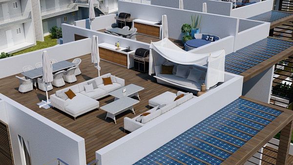 3-комнатные апартаменты 90 м2 с садом в новом комплексе в Эсентепе