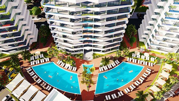 2-комнатные апартаменты 78м2 в 700 метрах от пляжа "Лонг бич"
