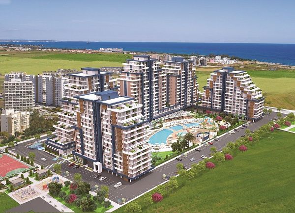 2-комнатные апартаменты 68 м2 c балконом 11 м2 в элитном комплексе в 600 метрах от пляжа