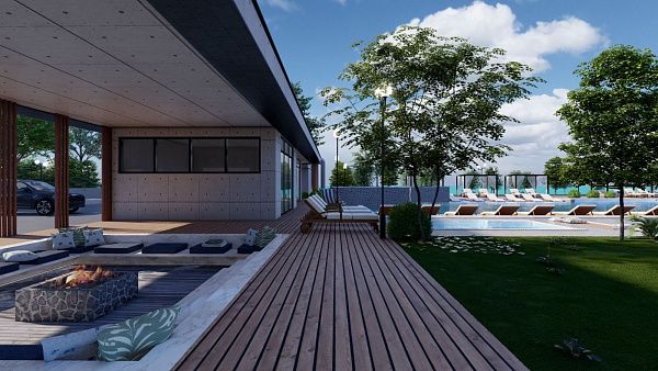 Двухкомнатная квартира 70 м2 с балконом в курортном комплексе рядом с морем