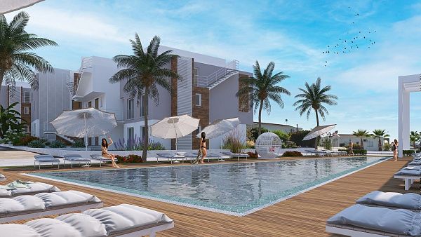 3-комнатные апартаменты 90 м2 с садом в новом комплексе в Эсентепе