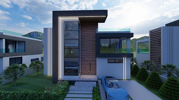 Современная вилла 3+1 (210 м2) с участком земли в новом комплексе в Боазе