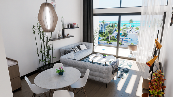 Квартира 1+1 Penthouse 57 м2 в новом комплексе в 200 метрах от моря