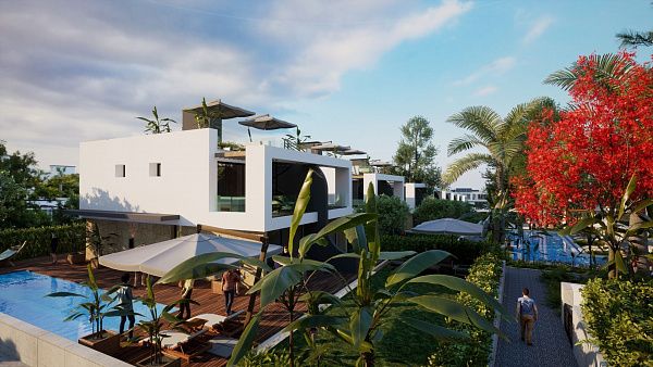 Современная вилла 2+1 (110м2) рядом с морем в новом комплексе в Лапте