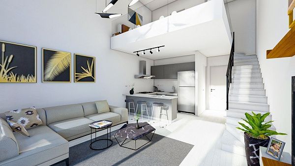 2-комнатные апартаменты loft 56 м2 в новом комплексе в 600 метрах от пляжа
