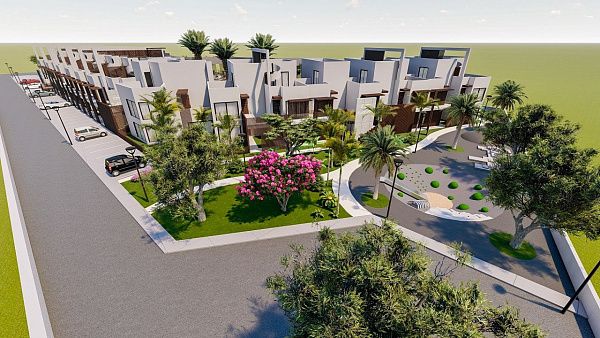 Квартира 2+1(70м2 ) с большой террасой и собственным садом в новом комплексе в Искеле