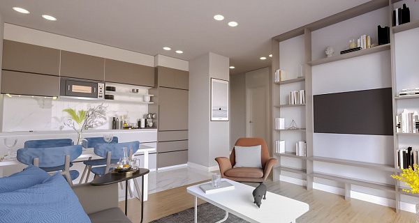 Двухкомнатная квартира 46 м2 с террасой и садом в элитном комплексе в Искеле