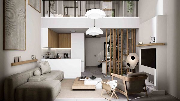 2-комнатные апартаменты loft 98м2 с балконом