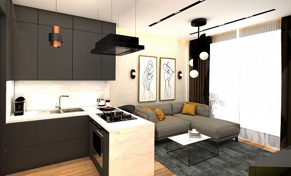 Квартира 1+1 (67 м2) в 800 метрах от моря в Фамагусте