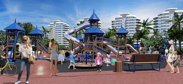 Квартира 1+1 (86 м2) с террасой в элитном комплексе в  800 м от пляжа long beach