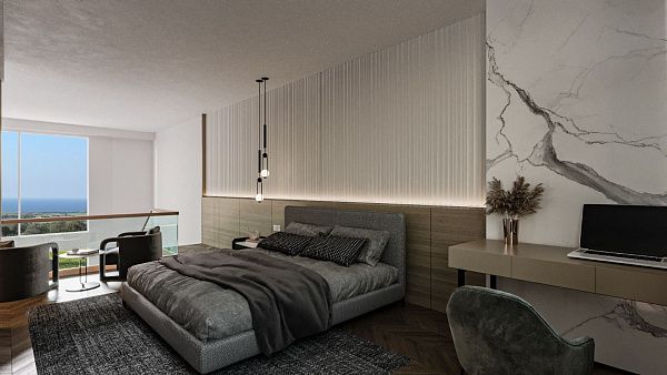 3-комнатные loft пентзаус 88 м2 c террасой на крыше 55 м2 и видом на море в спокойном районе Карпаса
