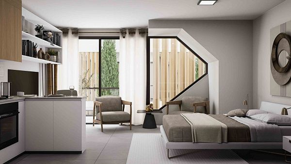 Студия penthouse 50м2 с террасой на крыше 45м2
