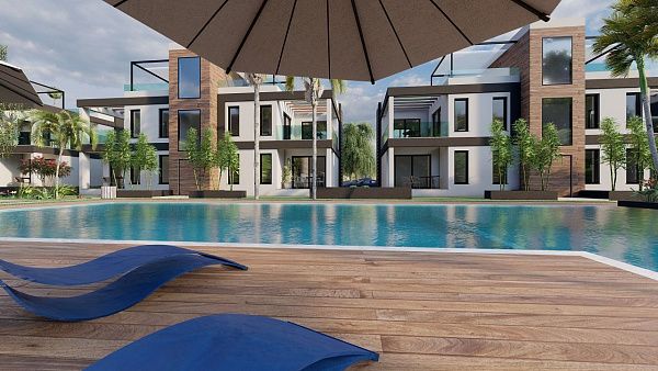 Квартира 2+1 (80 м2) с садом в новом комплексе в Боазе