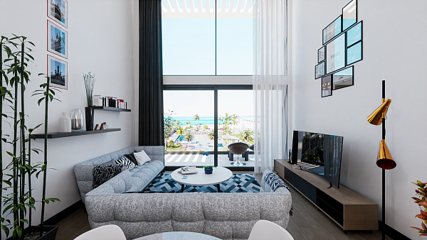 Квартира 1+1 Penthouse 57 м2 в новом комплексе в 200 метрах от моря
