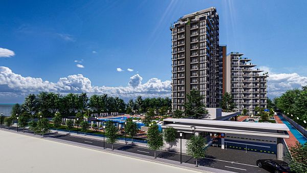 Двухкомнатная квартира 70 м2 с балконом в курортном комплексе рядом с морем