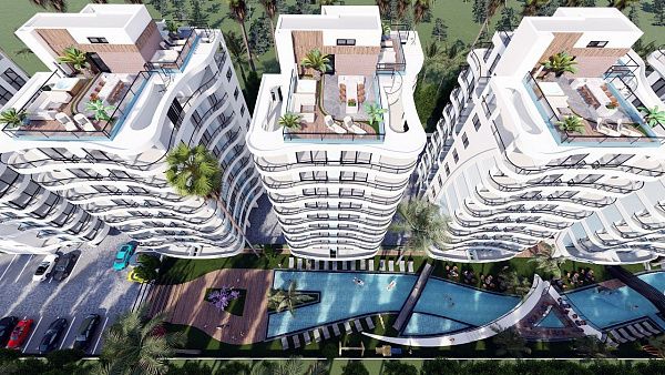 3-комнатные апартаменты 75 м2 в современном комплексе Искеле