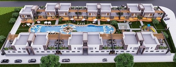 Квартира 2+1 (90 м2) с террасой (75 м2) в красивом комплексе в Искеле