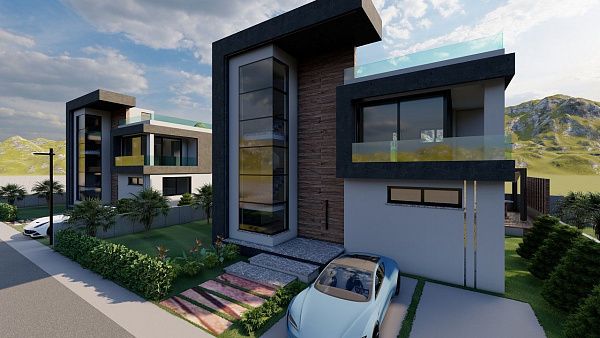 Современная вилла 3+1 (210 м2) с участком земли в новом комплексе в Боазе