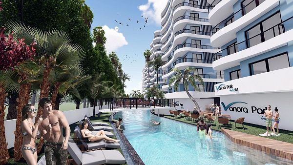 3-комнатные апартаменты 75 м2 в современном комплексе Искеле
