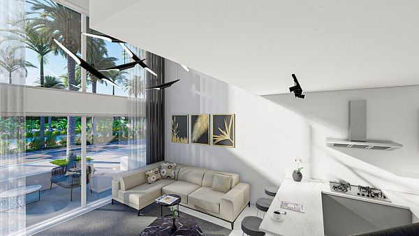2-комнатные апартаменты loft 56 м2 в новом комплексе в 600 метрах от пляжа