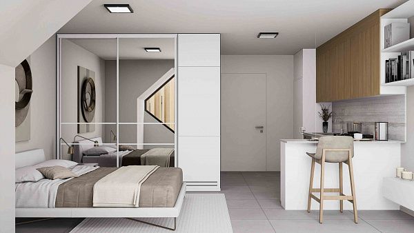 Студия penthouse 50м2 с террасой на крыше 45м2