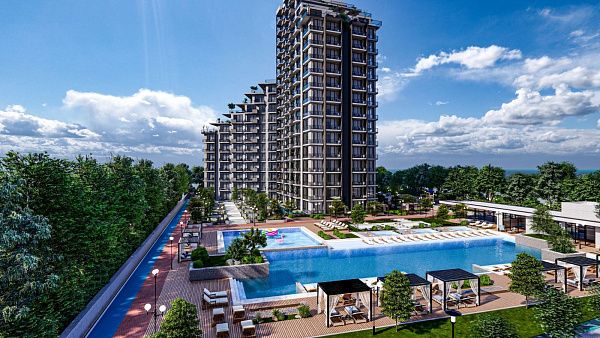 Студия 50 м2 с балконом в масштабном курортном комплексе в Газиверене