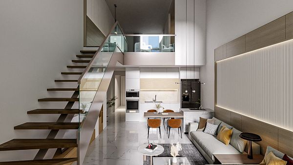 3-комнатные loft пентзаус 88 м2 c террасой на крыше 55 м2 и видом на море в спокойном районе Карпаса