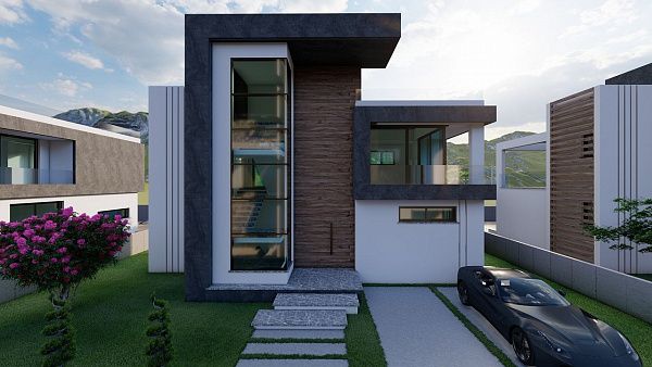 Современная вилла 3+1 (210 м2) с участком земли в новом комплексе в Боазе