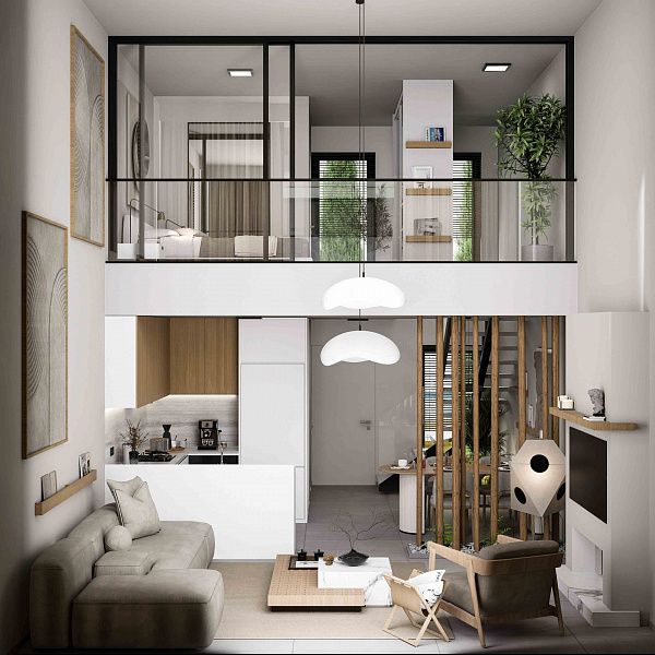 2-комнатные апартаменты loft 98м2 с балконом