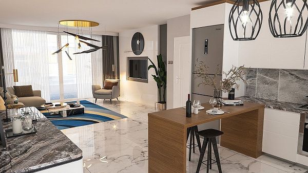 3-комнатные апартаменты 75 м2 + 38 м2 терраса в элитном комплексе в 300 метрах от пляжа