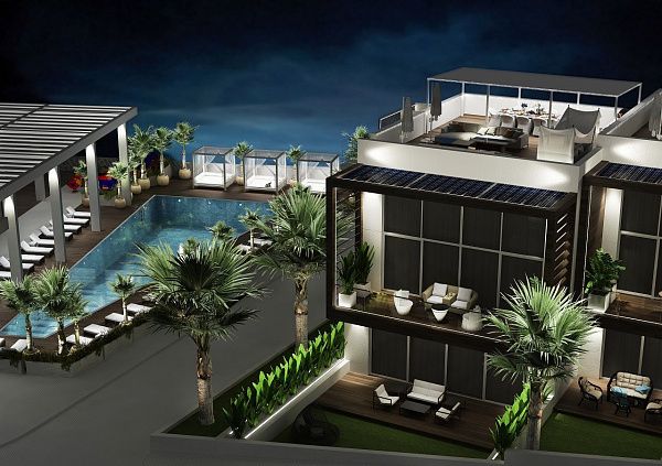 4-комнатные апартаменты loft 114 м2 в красивом комплексе в Эсентепе