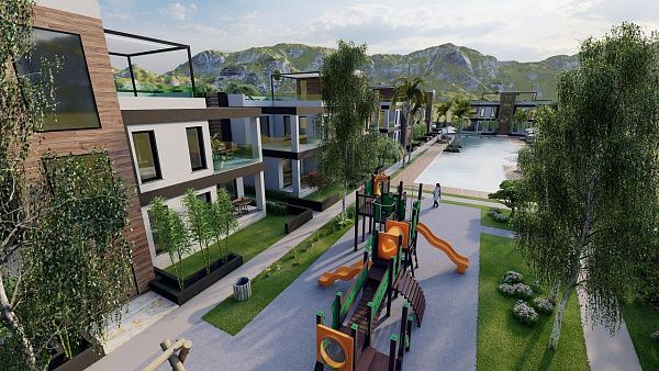 Квартира 2+1 (80 м2) с садом в новом комплексе в Боазе