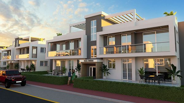 Трехкомнатная квартира 80 м2 с балконом 38 м2 в новом комплексе в Боазе