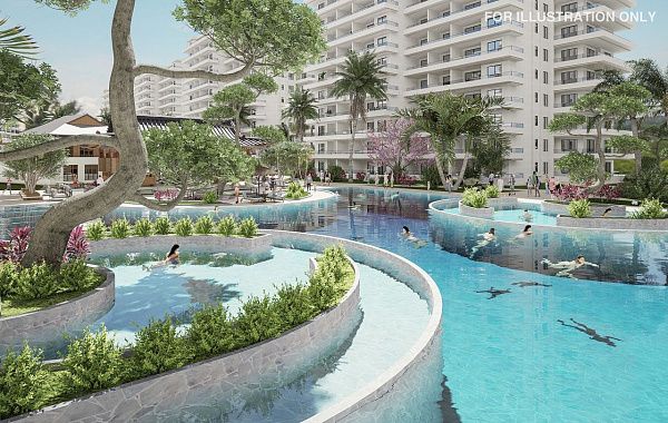 Студия 46 м2 с балконом в новом комплексе в Искеле