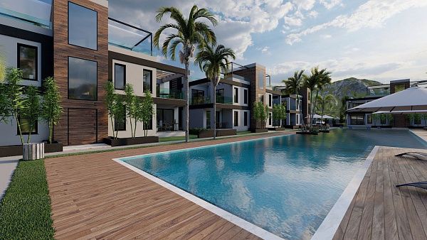 Квартира 2+1 (80 м2) с садом в новом комплексе в Боазе
