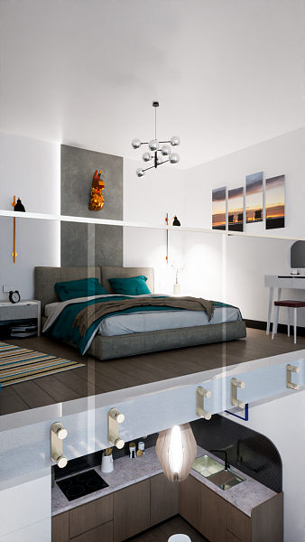 Квартира 1+1 Penthouse 57 м2 в новом комплексе в 200 метрах от моря