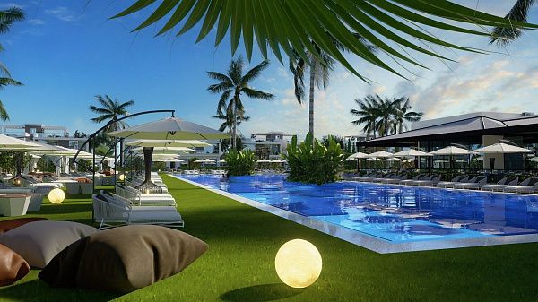 Квартира 1+1 Loft 61 м2 в красивом комплексе рядом с песчаным пляжем 