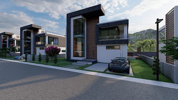 Современная вилла 3+1 (210 м2) с участком земли в новом комплексе в Боазе
