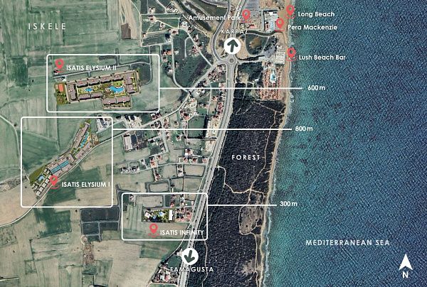 Студия 58 м2 с балконом в 800 м от пляжа