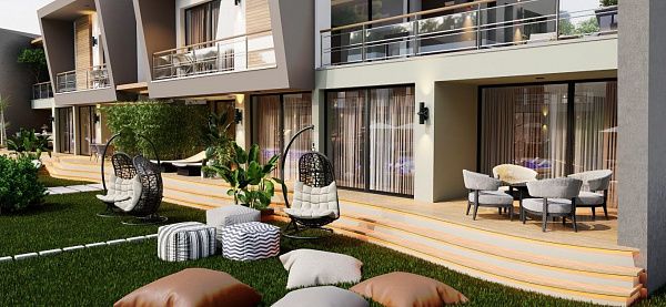 Квартира 2+1 (90 м2) с террасой (25 м2) в красивом комплексе в Искеле