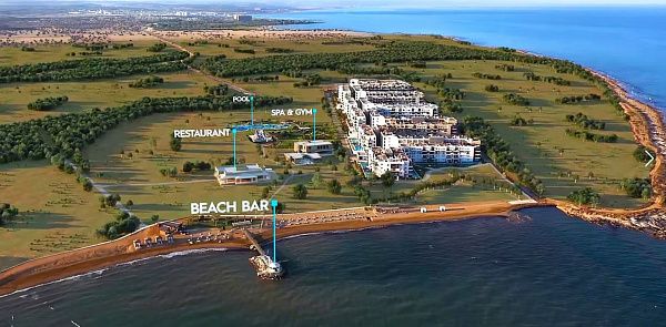 Студия 39 м2 с мебелью и техникой в курортном комплексе 
