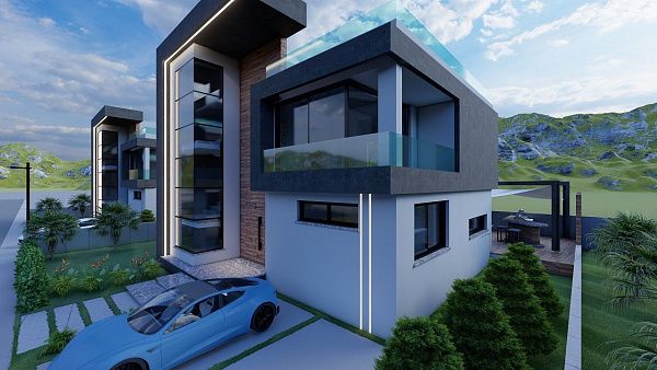 Современная вилла 3+1 (210 м2) с участком земли в новом комплексе в Боазе