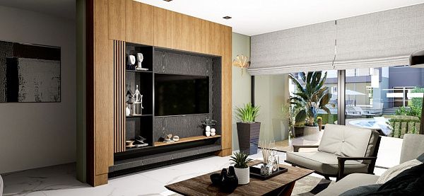 Квартира 2+1 (90 м2) с террасой (75 м2) в красивом комплексе в Искеле